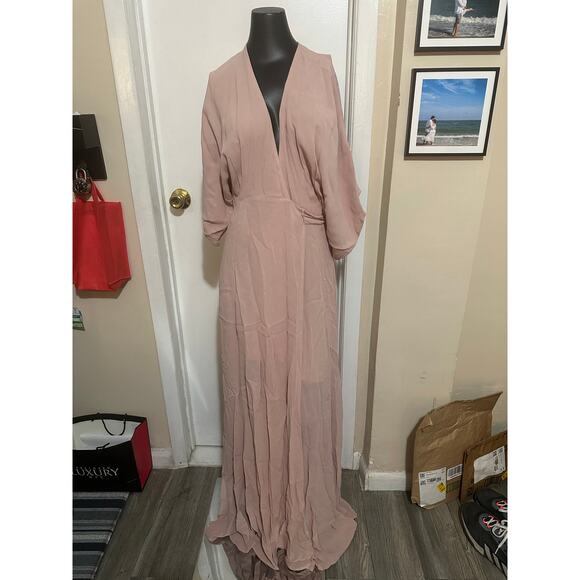 NWOT Reformation Winslow Wrap Maxi Dress in Blush size XS - Picture 3 of 3